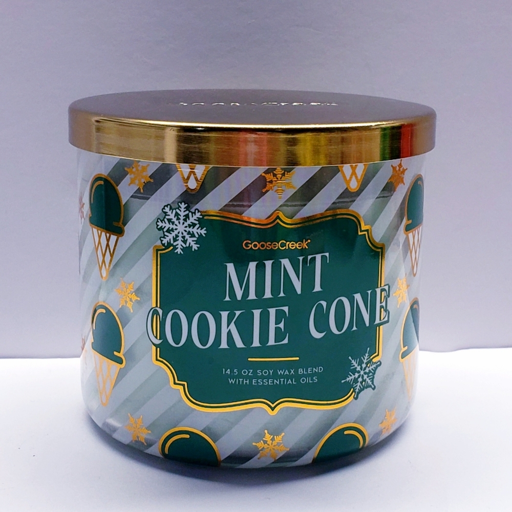 Goose Creek MINT COOKIE CONE Large 3-Wick Scented Candle, 14.5 oz